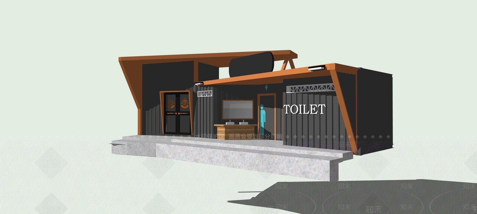 现代公共卫生间SU模型下载【ID:1192162623】