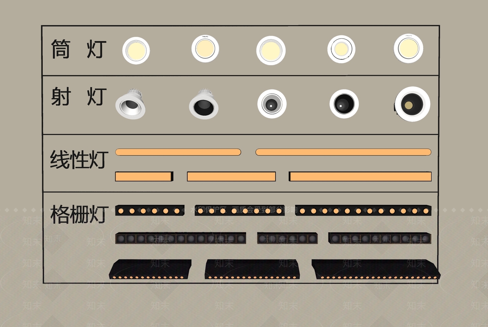 现代筒灯射灯SU模型下载【ID:1192165884】