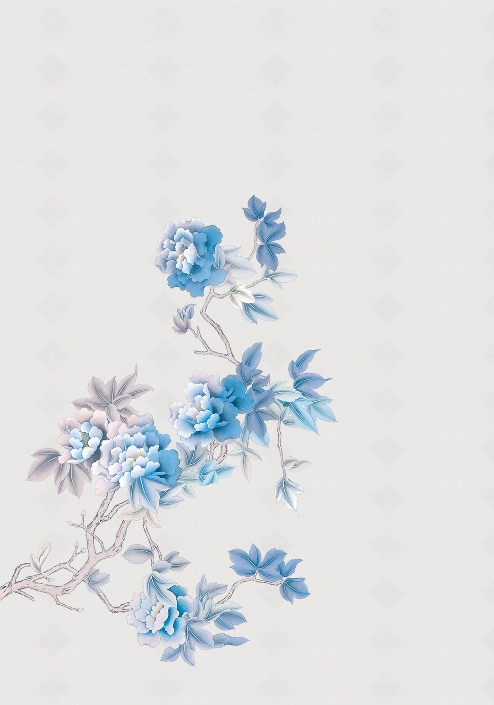 新中式中式花鸟壁纸贴图下载【ID:1192166515】