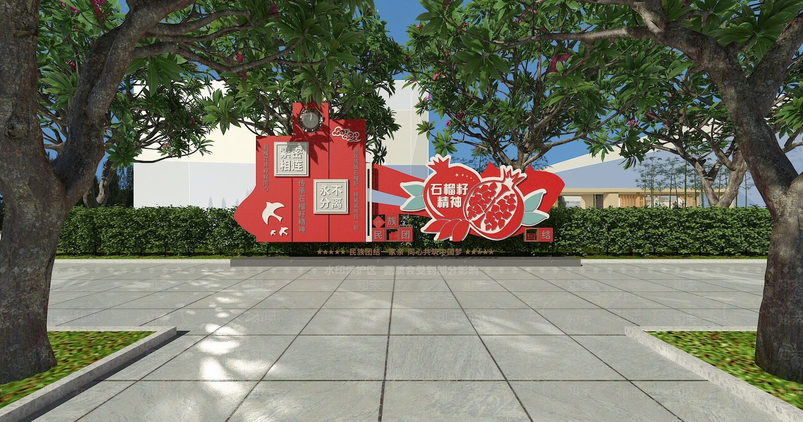 现代新中式景观雕塑3D模型下载【ID:1192170373】