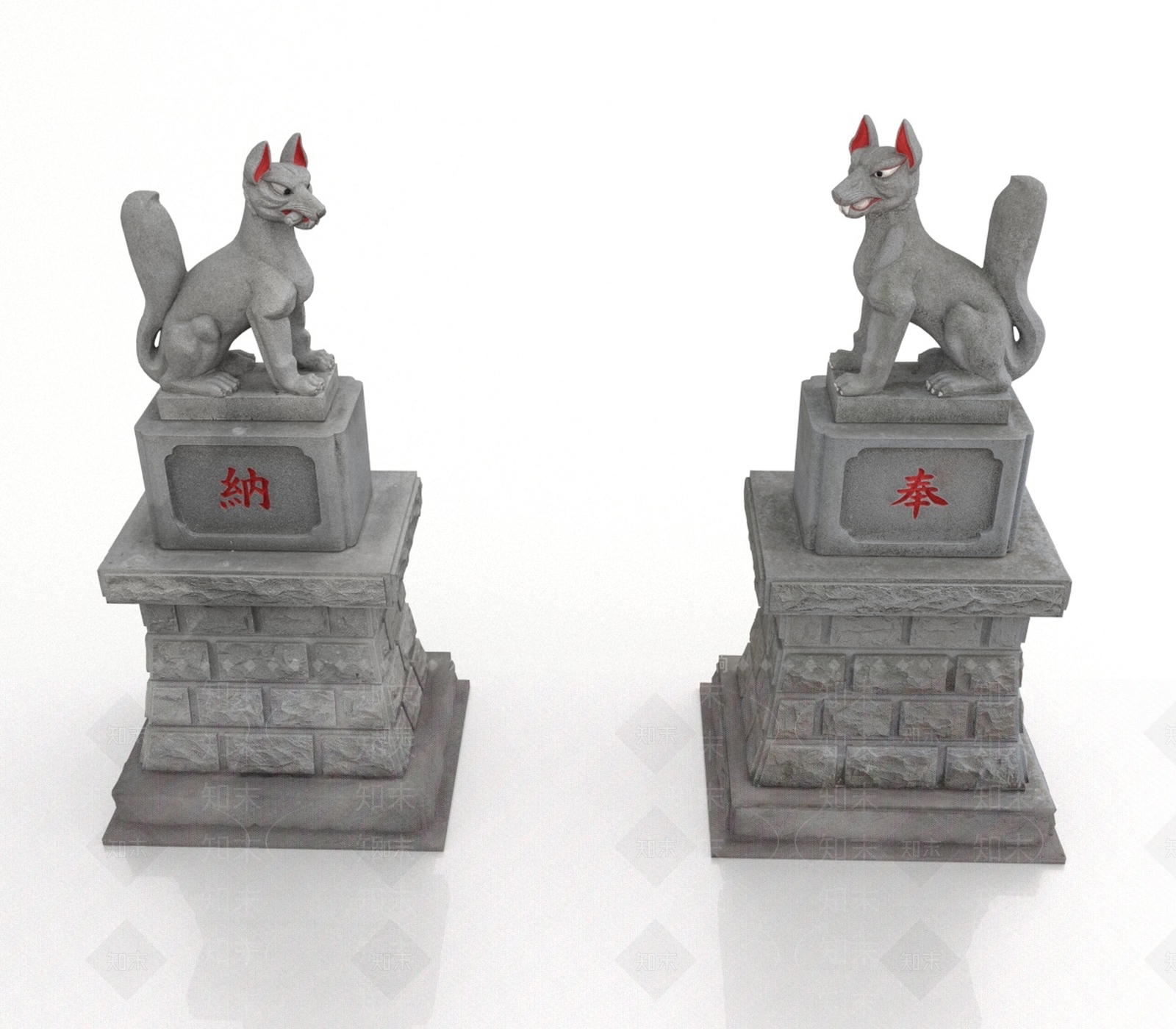日式景观雕塑3D模型下载【ID:1192169982】