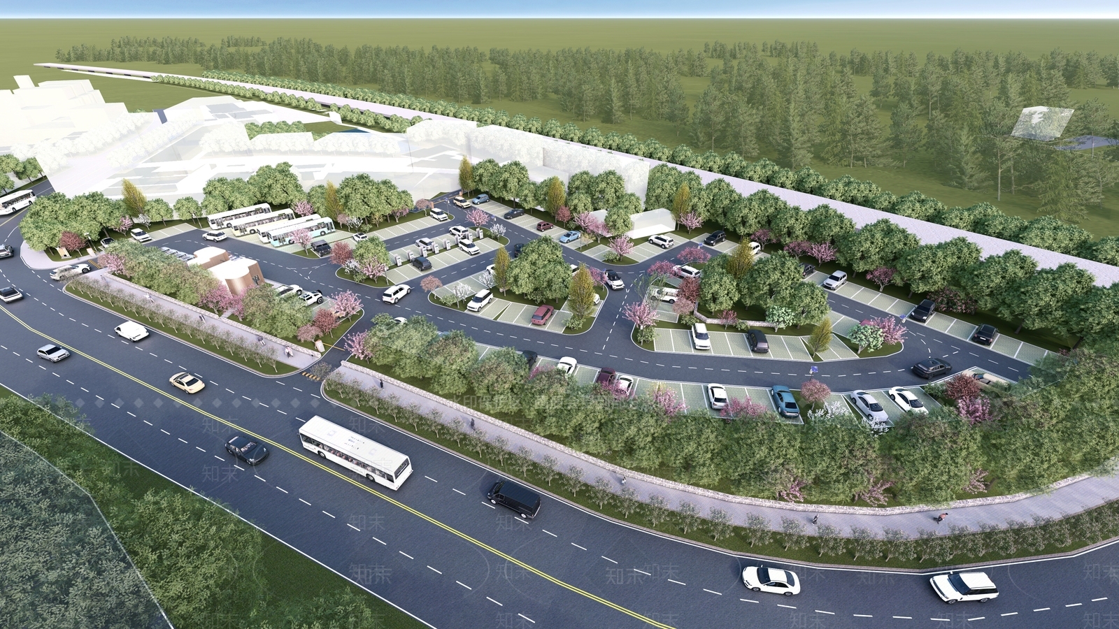 现代简约停车场SU模型下载【ID:1192172655】