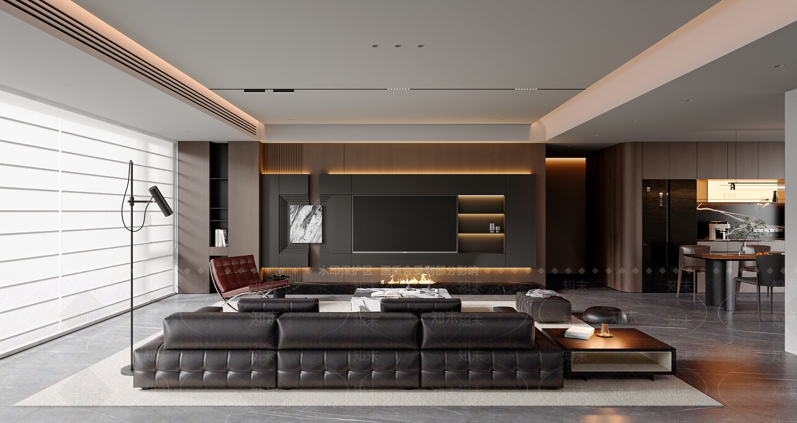 现代意式客餐厅3D模型下载【ID:1192172537】