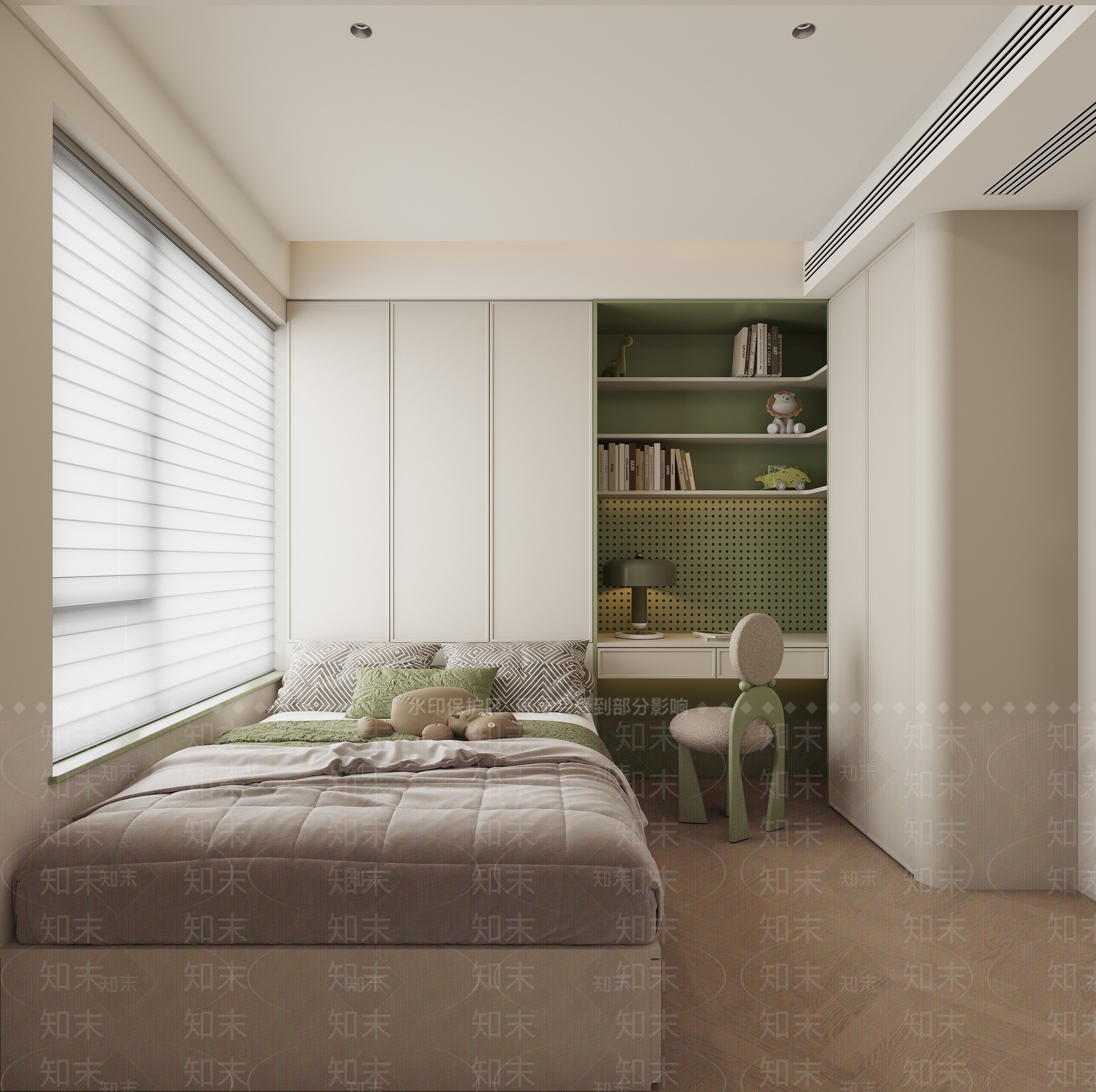 现代极简榻榻米卧室3D模型下载【ID:1192174835】
