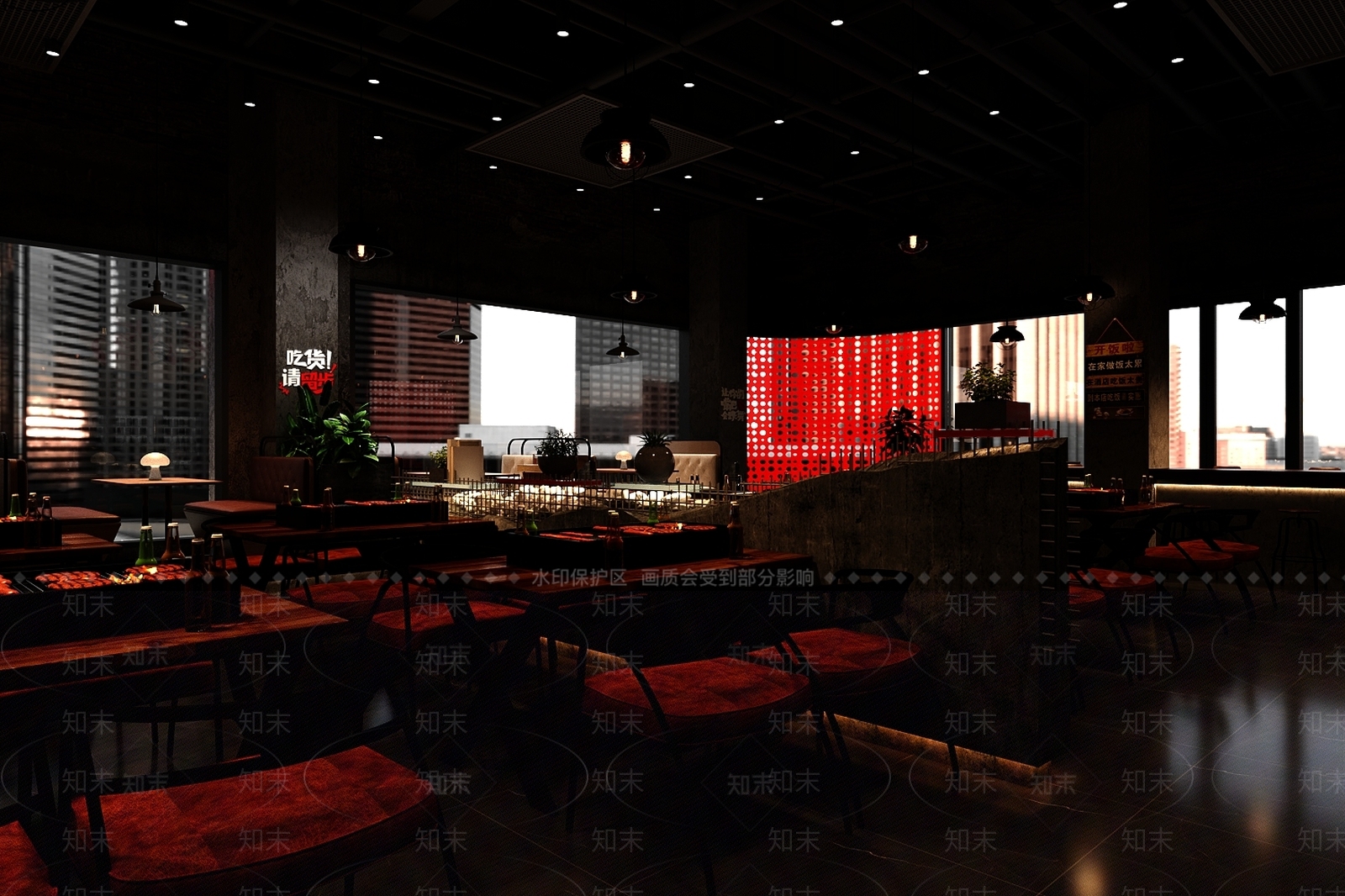 简约工业火锅店3D模型下载【ID:1192175136】