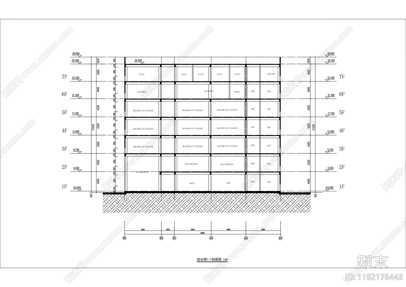 现代医院建筑cad施工图下载【ID:1192176443】