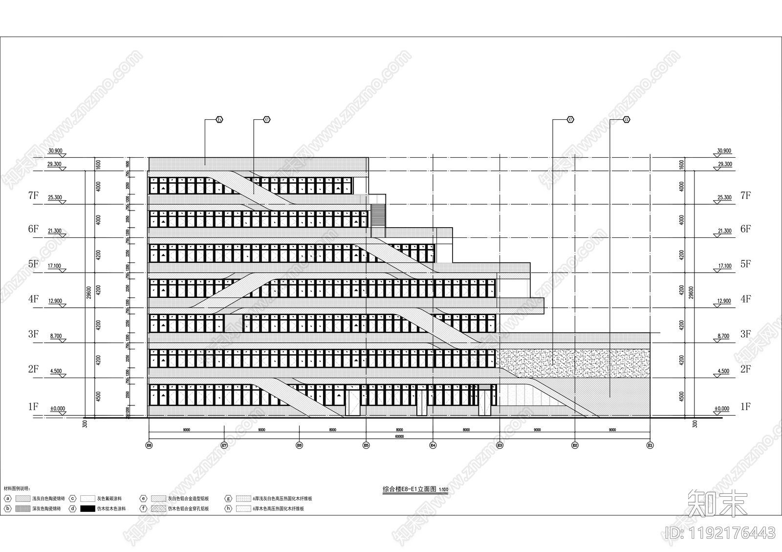 现代医院建筑cad施工图下载【ID:1192176443】