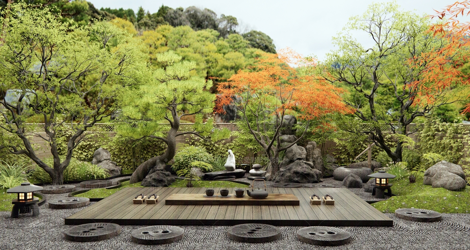 日式新中式乡村庭院SU模型下载【ID:1192176569】