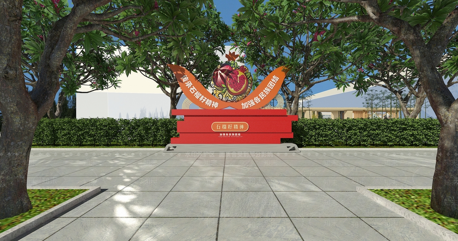 现代新中式景观雕塑3D模型下载【ID:1192180136】