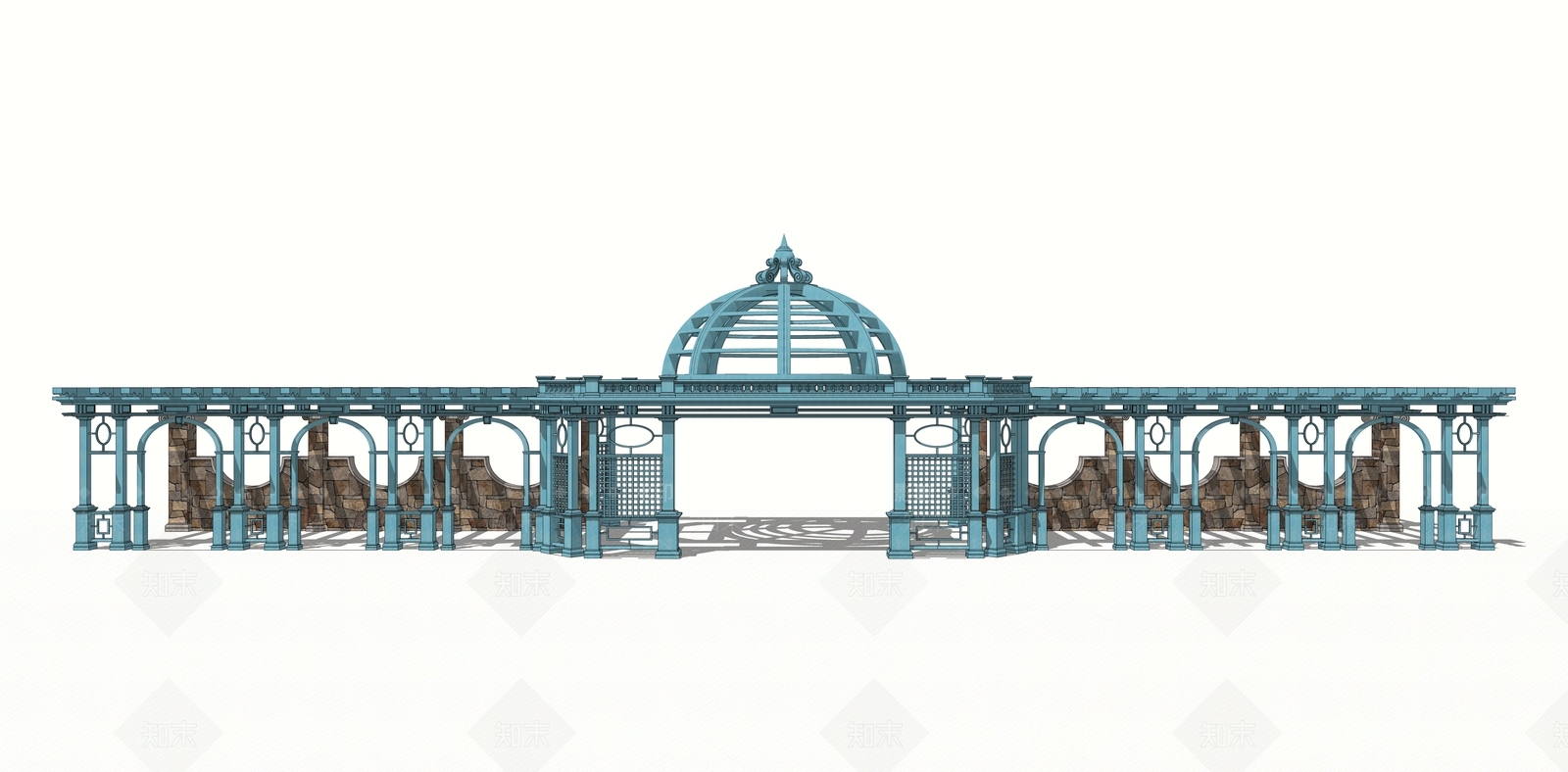 欧式复古廊架SU模型下载【ID:1192182990】