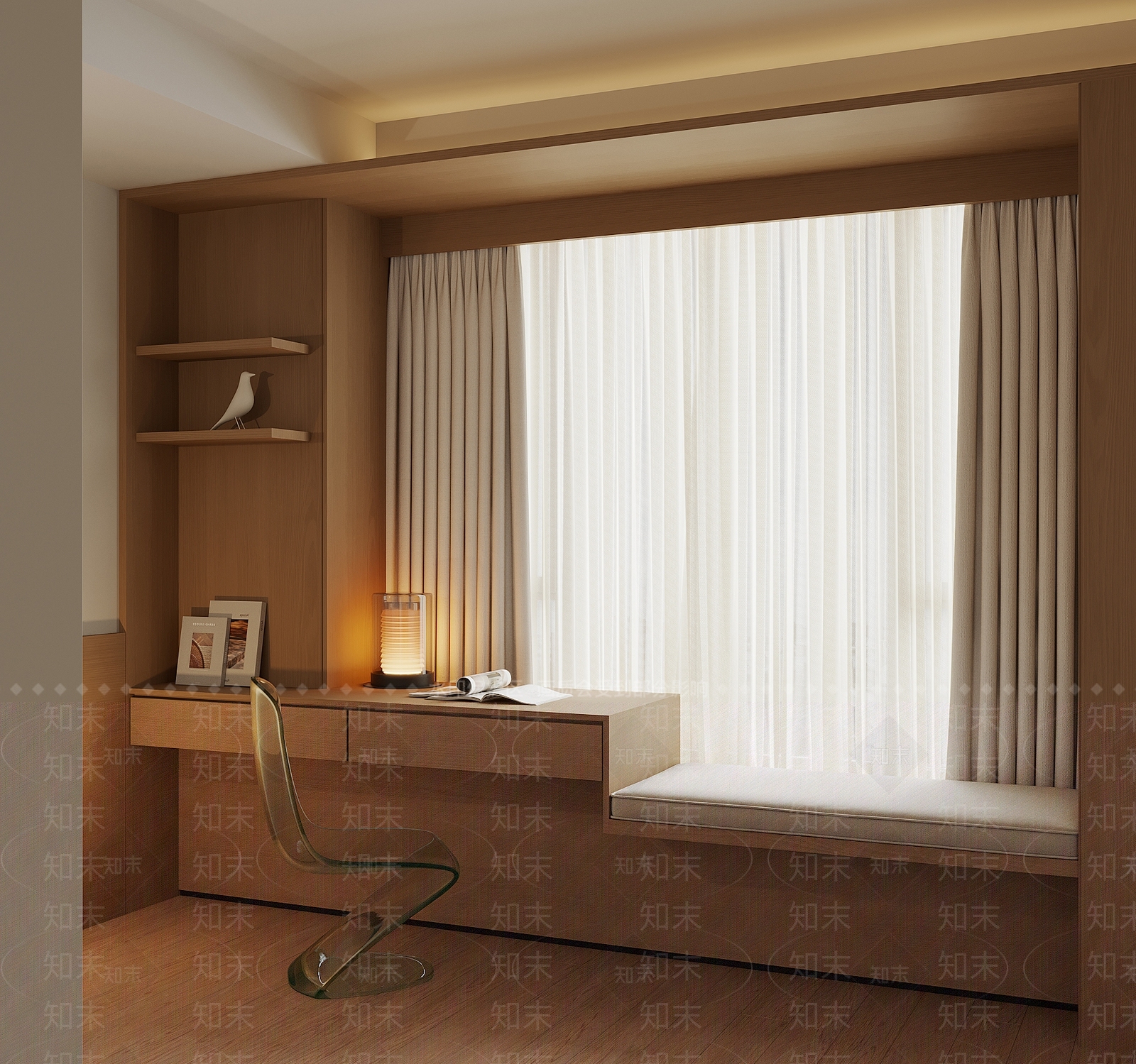 现代飘窗柜3D模型下载【ID:1192183986】