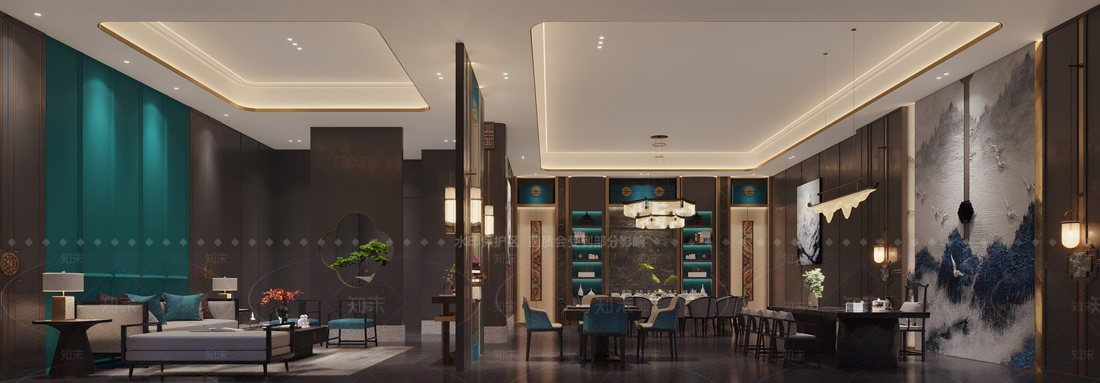 新中式包厢3D模型下载【ID:1192187233】
