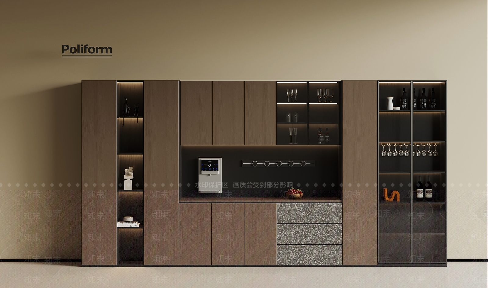 现代意式酒柜3D模型下载【ID:1192187304】