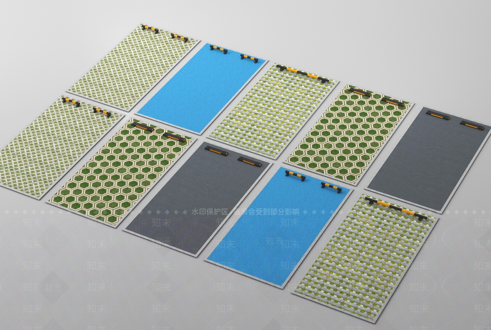 现代户外停车场3D模型下载【ID:1192187842】