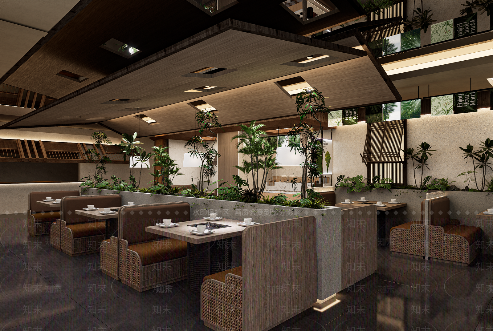 侘寂中古茶餐厅SU模型下载【ID:1192189469】