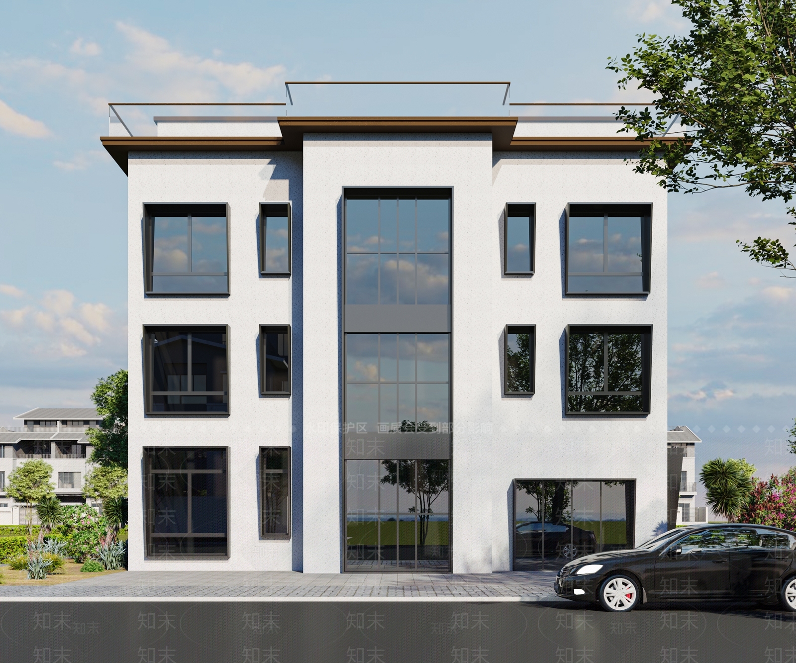 现代酒店外观3D模型下载【ID:1192190733】