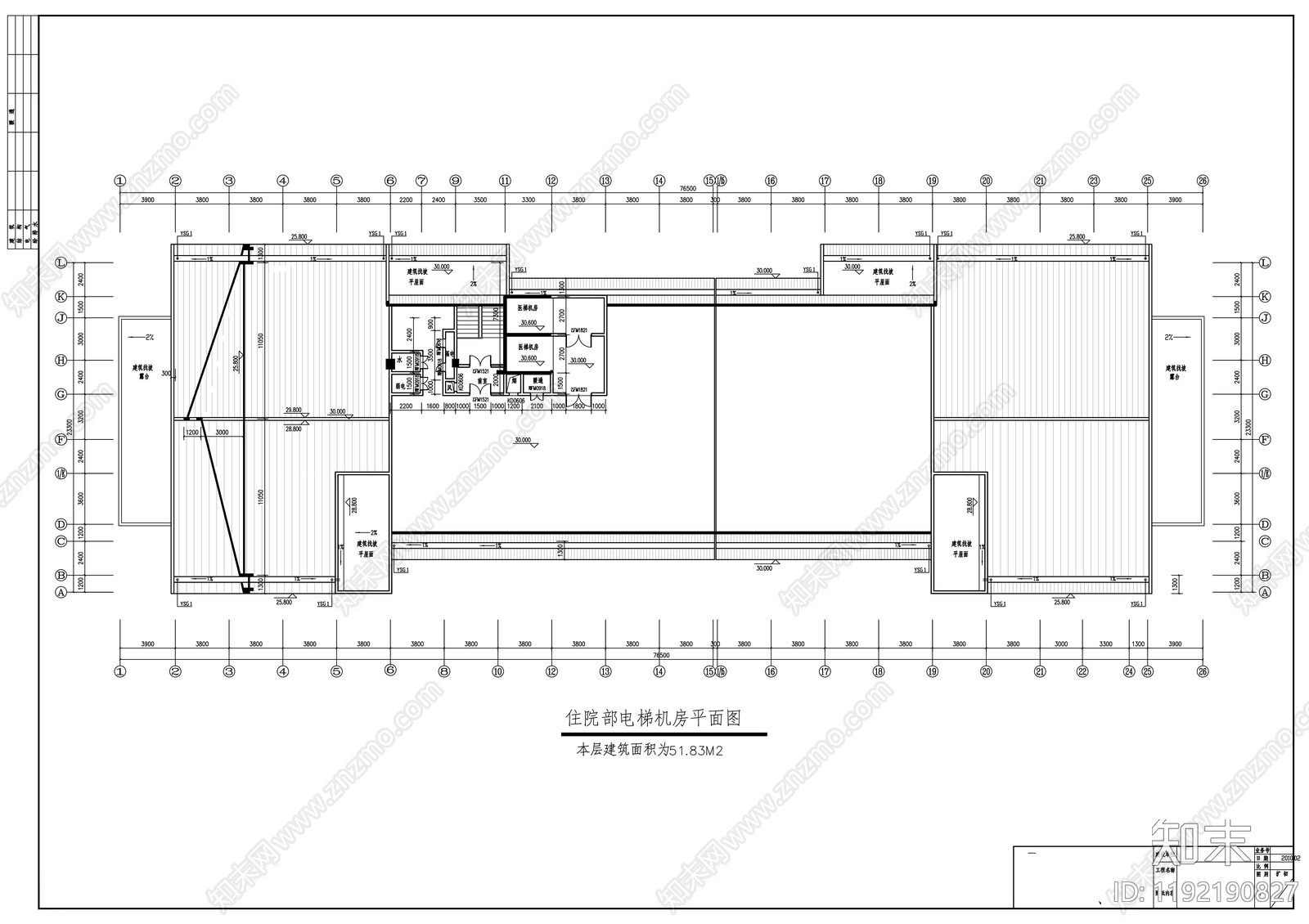 现代医院建筑cad施工图下载【ID:1192190827】