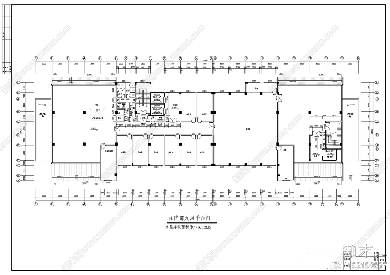 现代医院建筑cad施工图下载【ID:1192190827】
