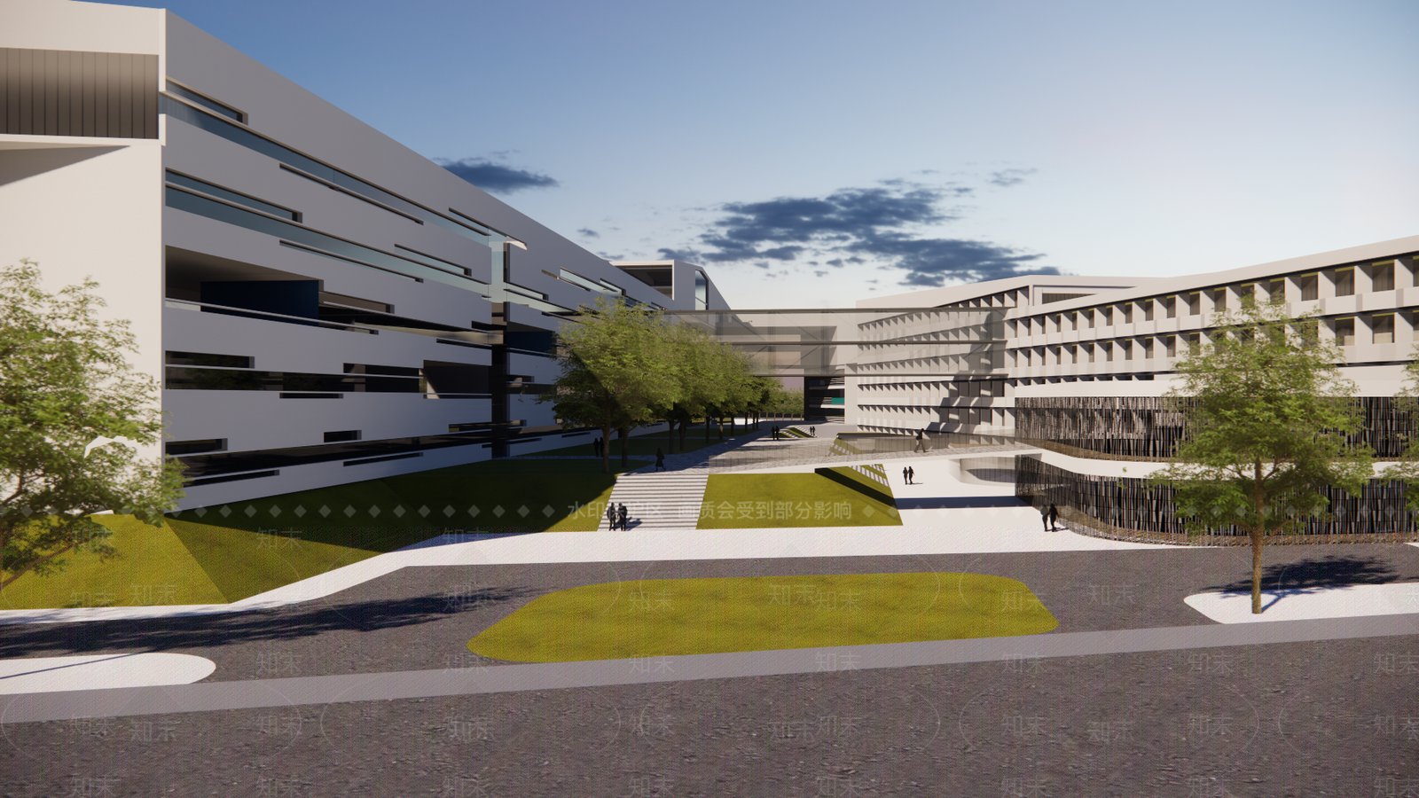 现代学校建筑SU模型下载【ID:1192191554】