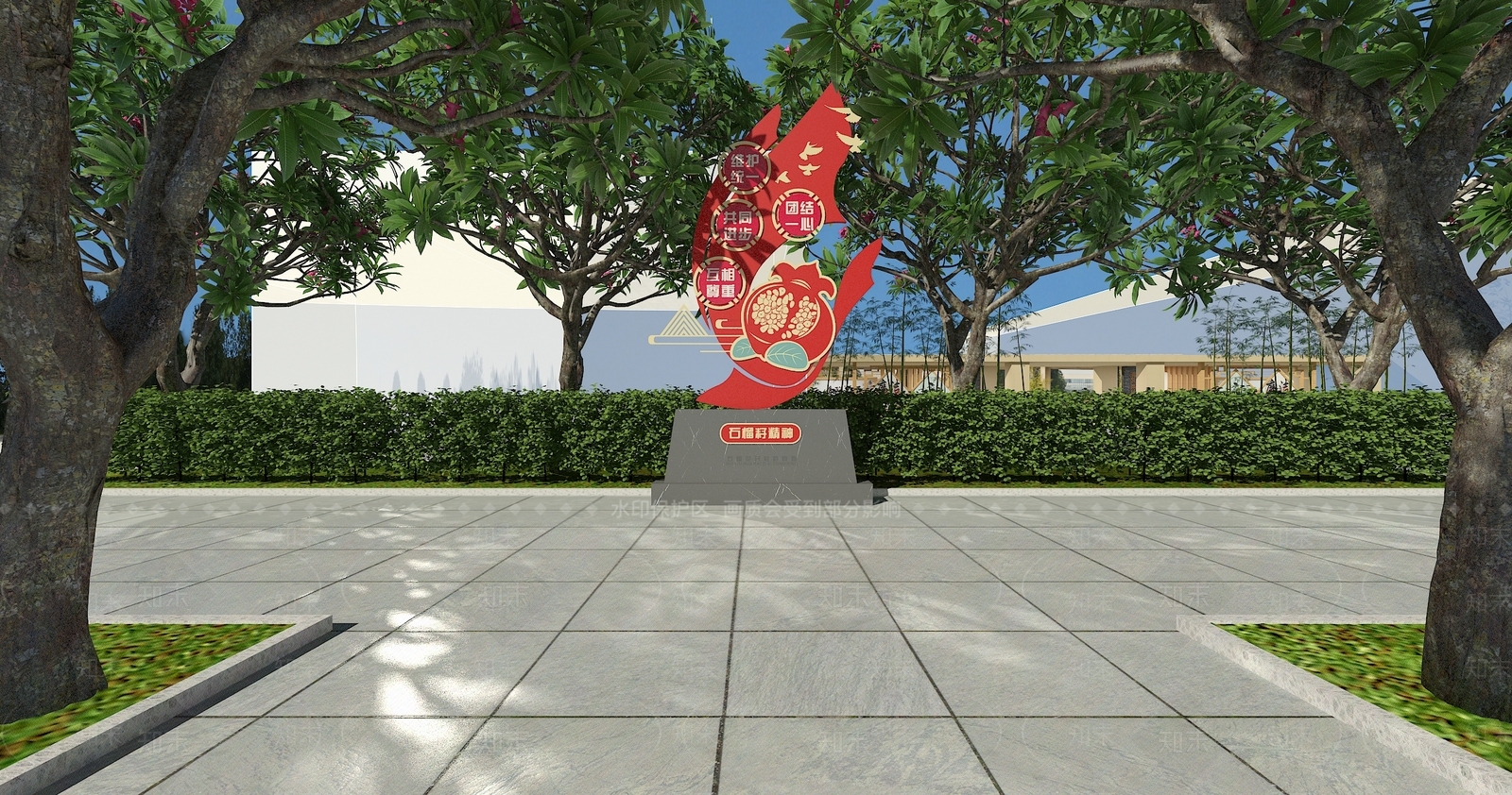 现代新中式景观雕塑3D模型下载【ID:1192194809】
