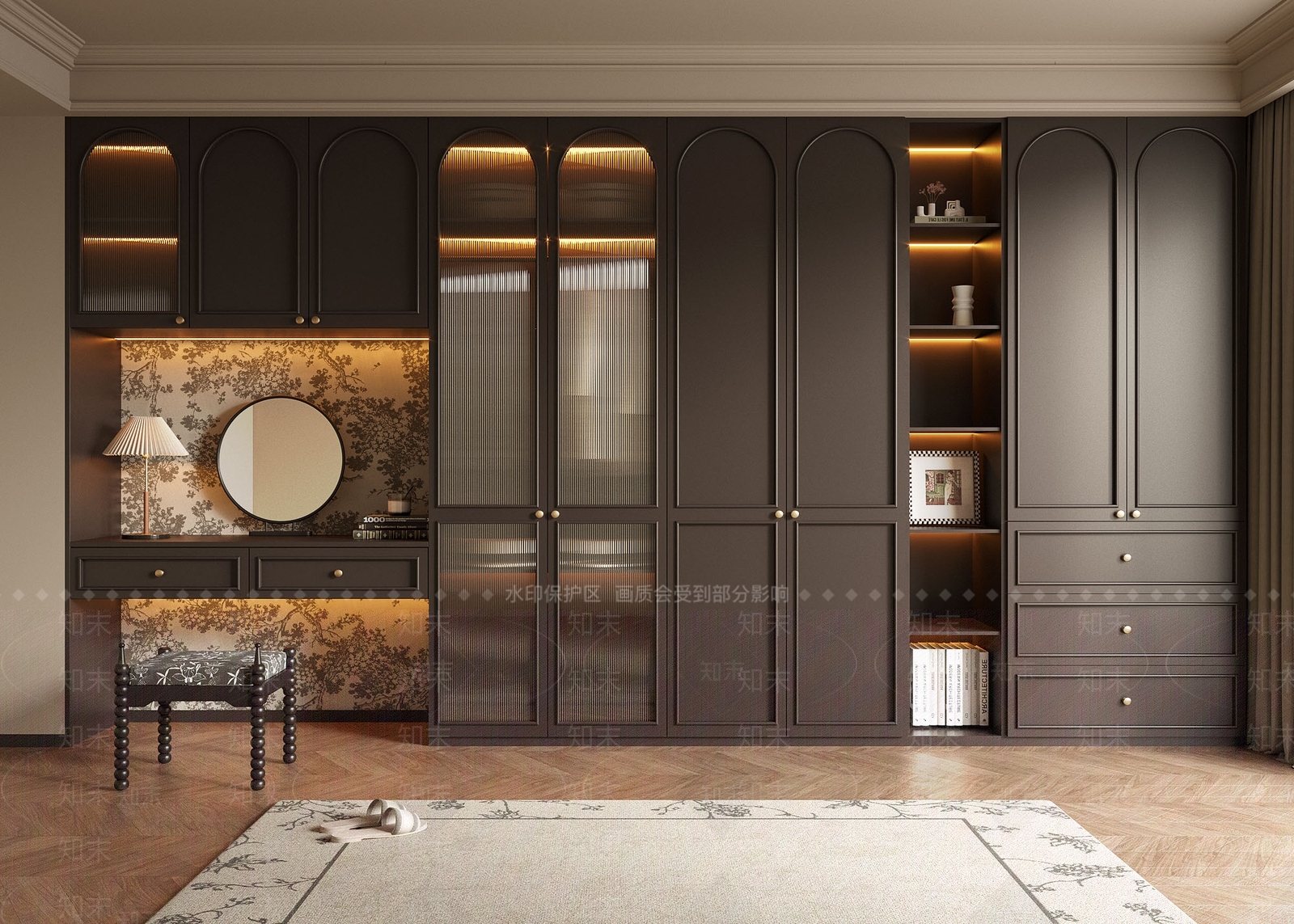 法式中古衣柜3D模型下载【ID:1192196197】