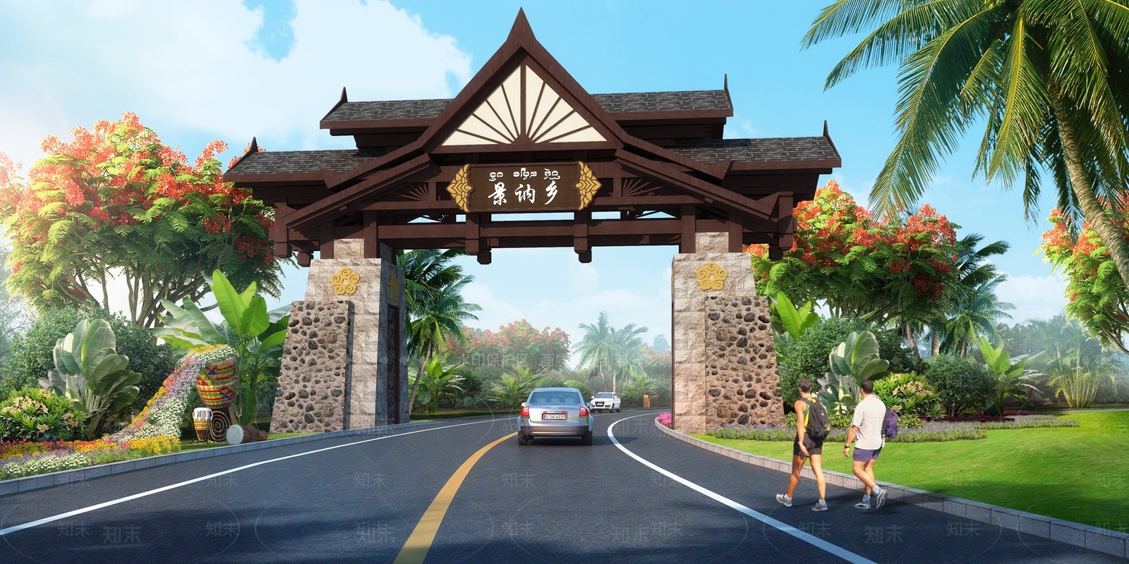 中式中古牌坊牌楼SU模型下载【ID:1192195916】