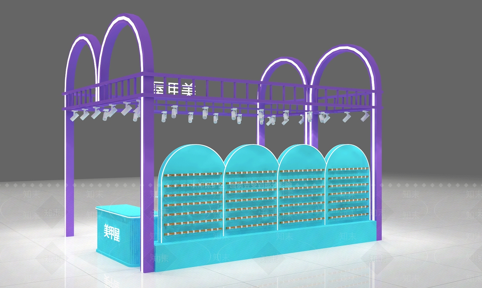 现代极简美陈3D模型下载【ID:1192196431】