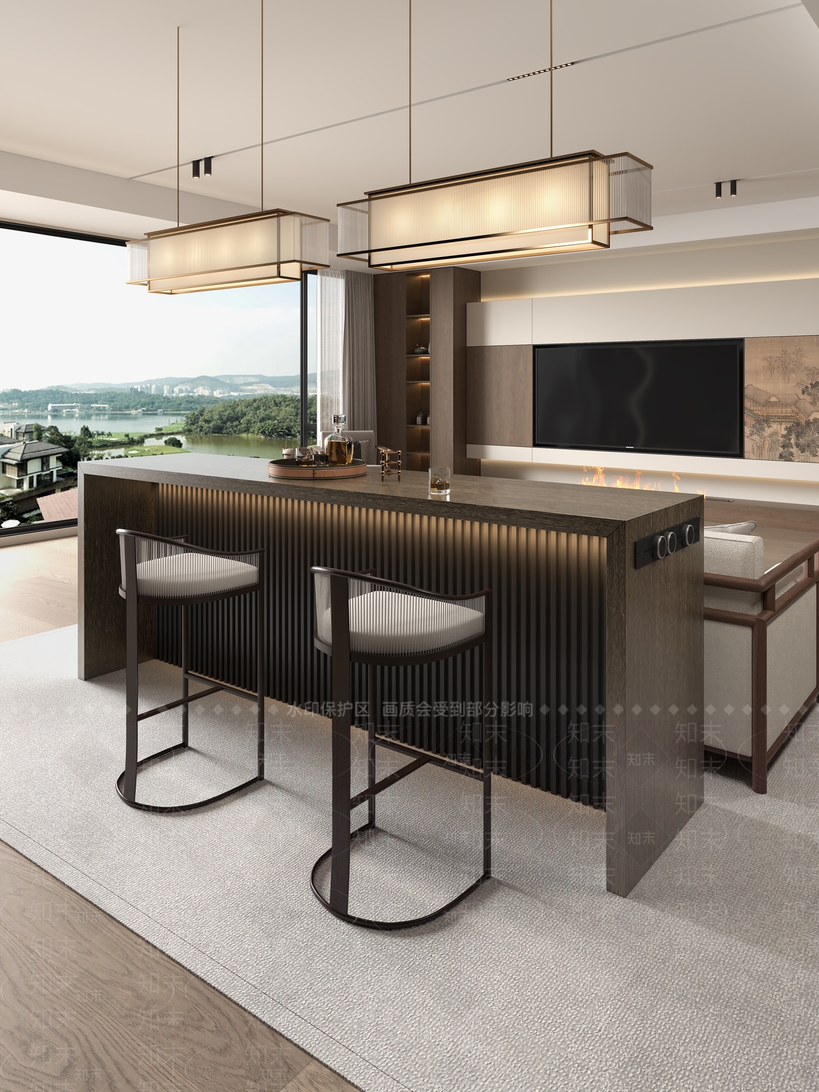 新中式禅意家居客厅3D模型下载【ID:1192199738】