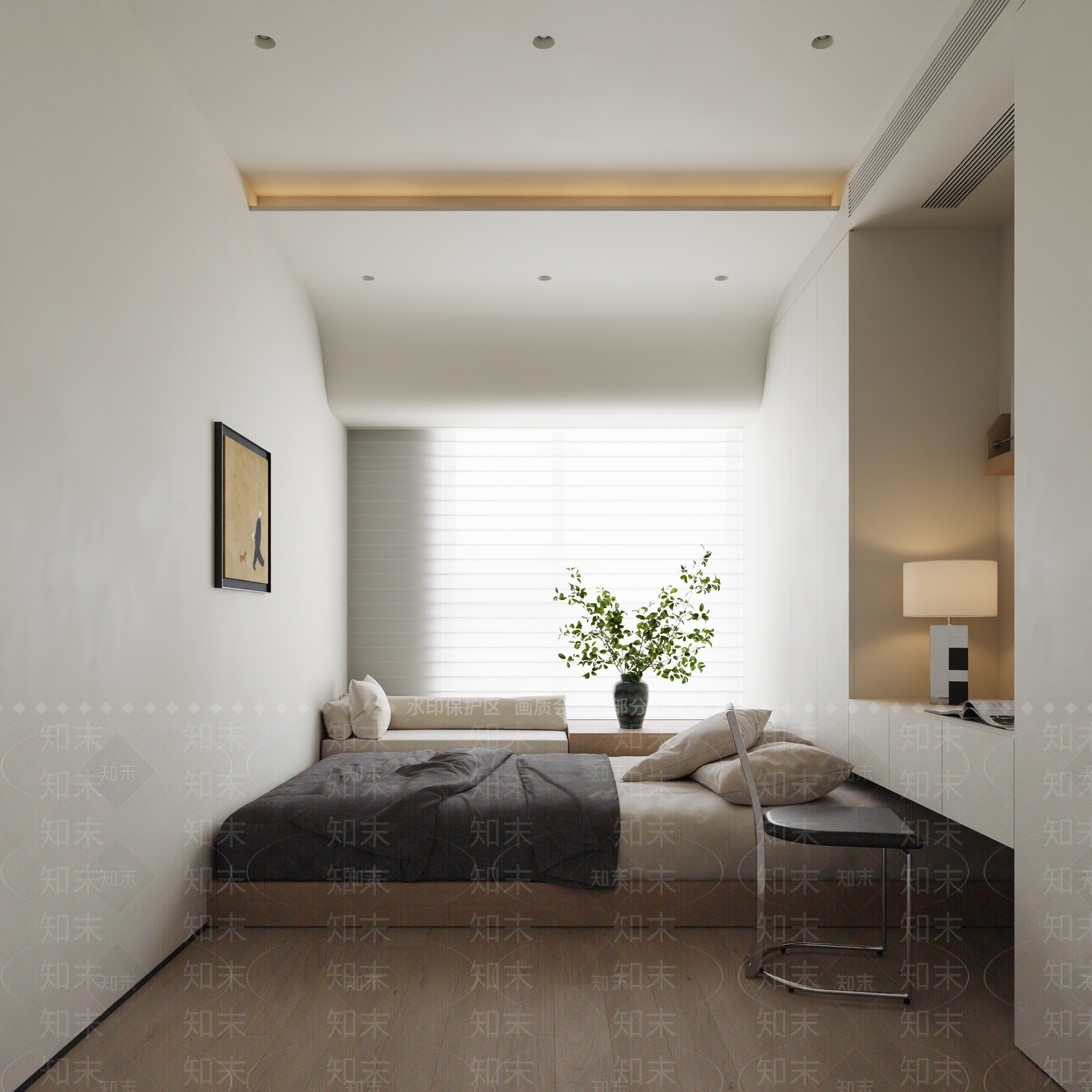 现代榻榻米卧室3D模型下载【ID:1192201233】