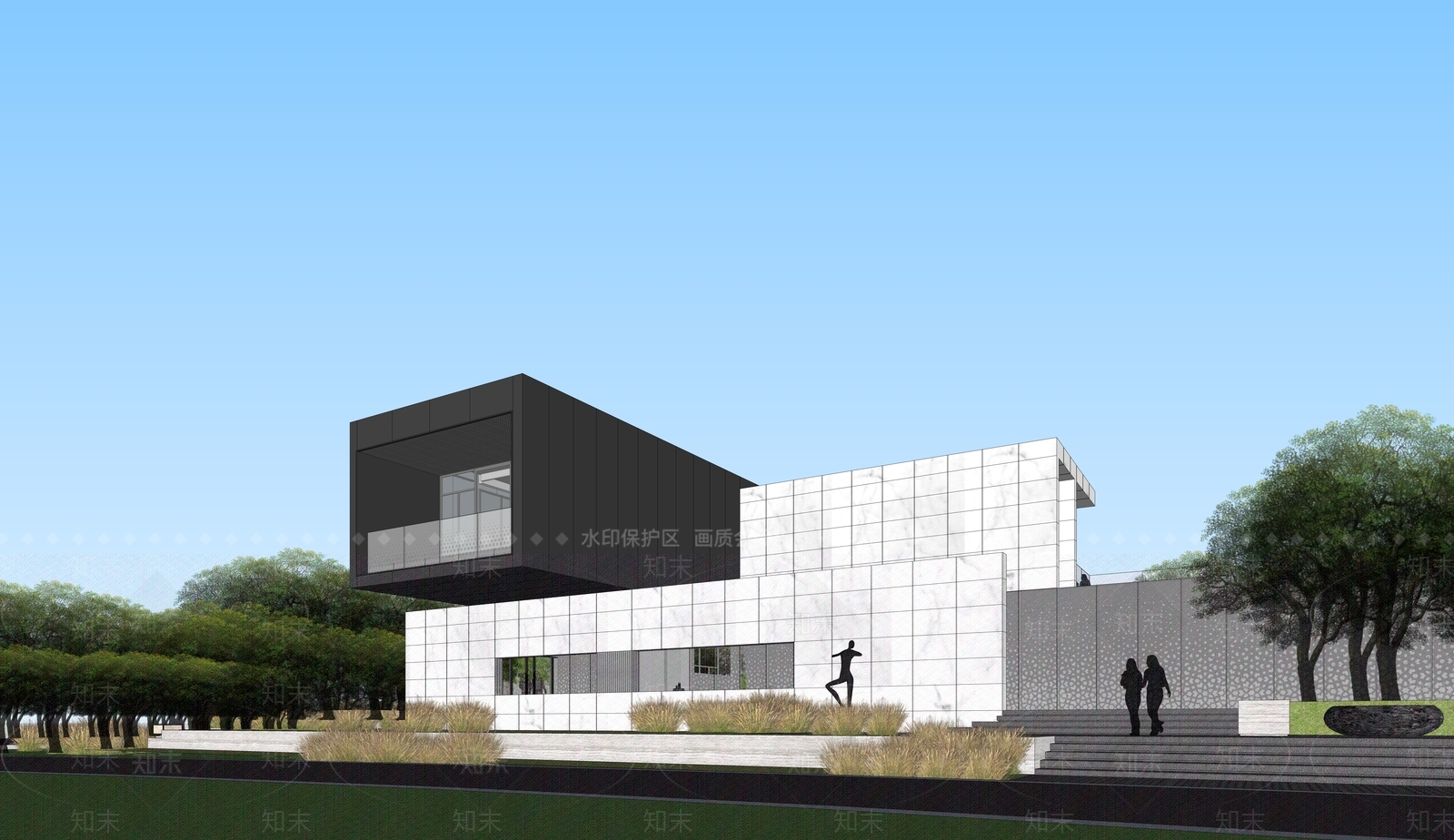 现代商业景观SU模型下载【ID:1192199867】