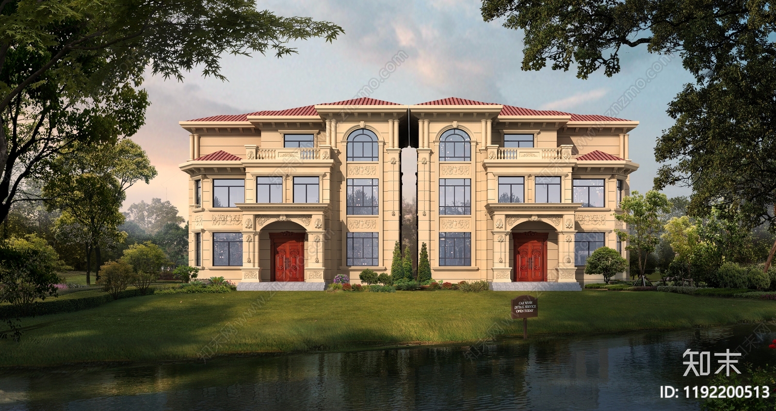 欧式别墅建筑施工图下载【ID:1192200513】