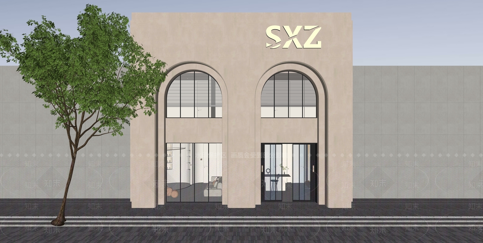 奶油美妆店SU模型下载【ID:1192202784】