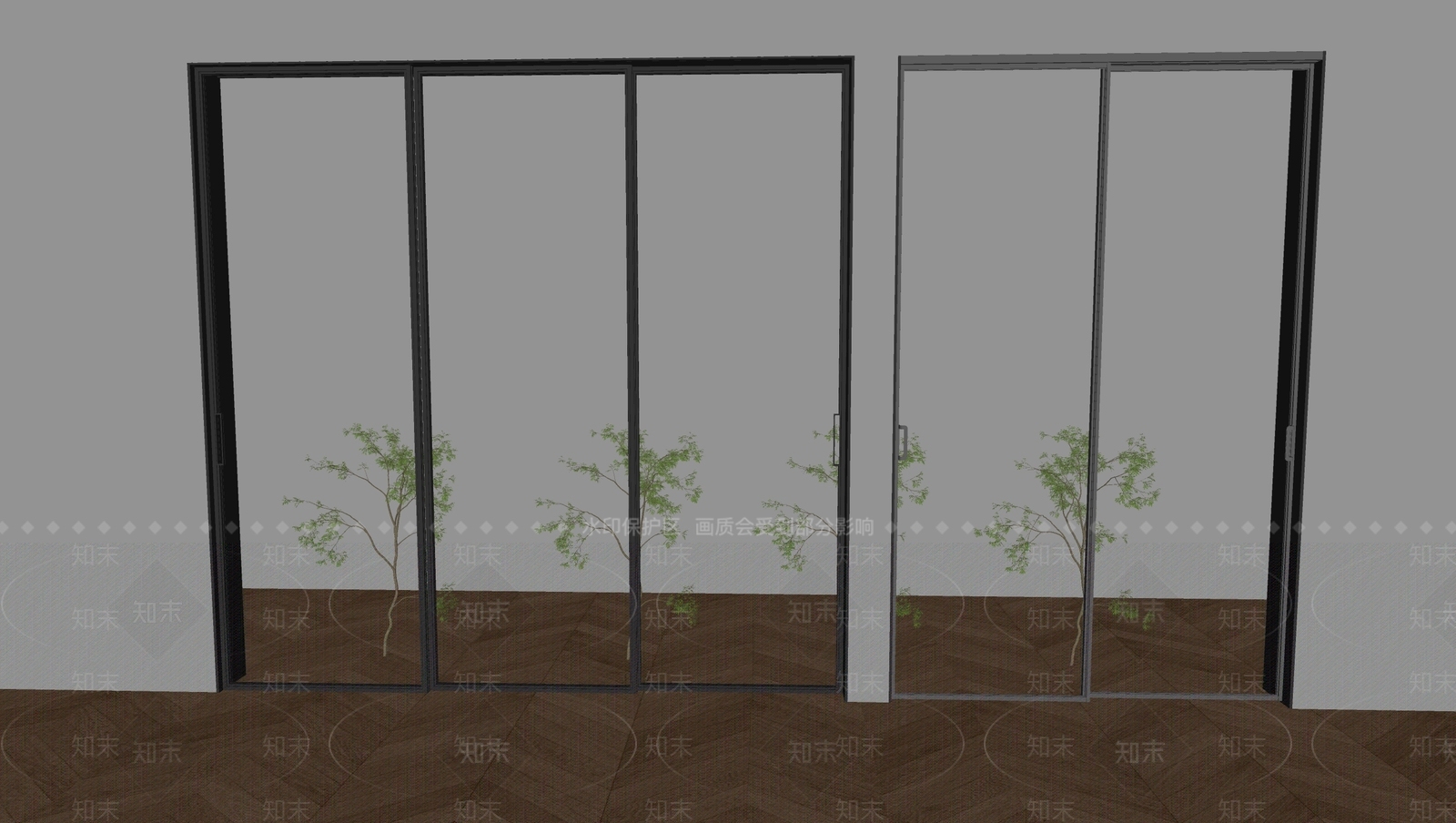 现代推拉门SU模型下载【ID:1192201060】