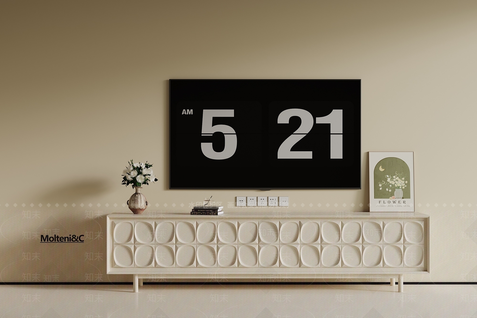 法式奶油电视柜3D模型下载【ID:1192201163】