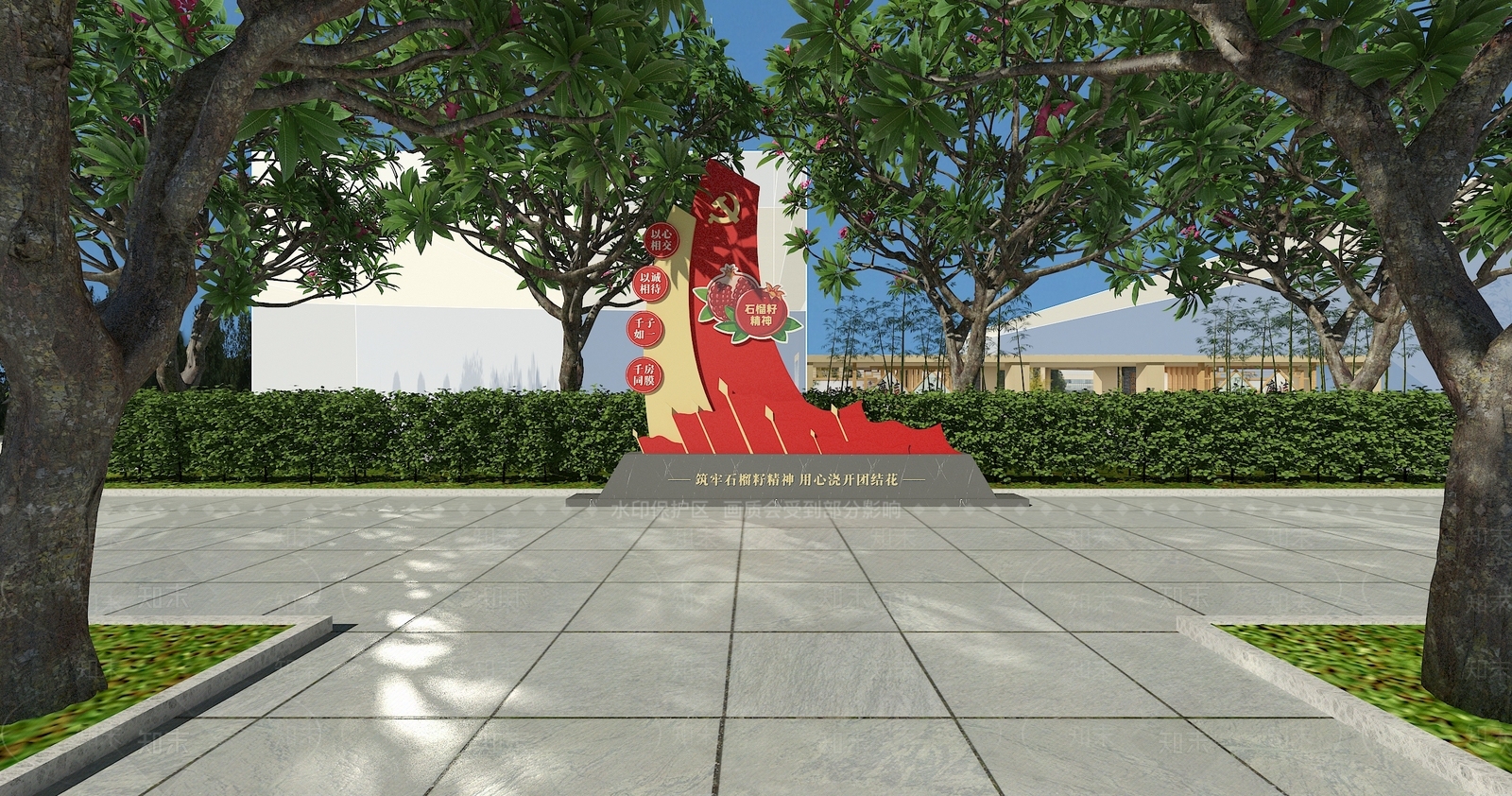 现代新中式景观雕塑3D模型下载【ID:1192203297】