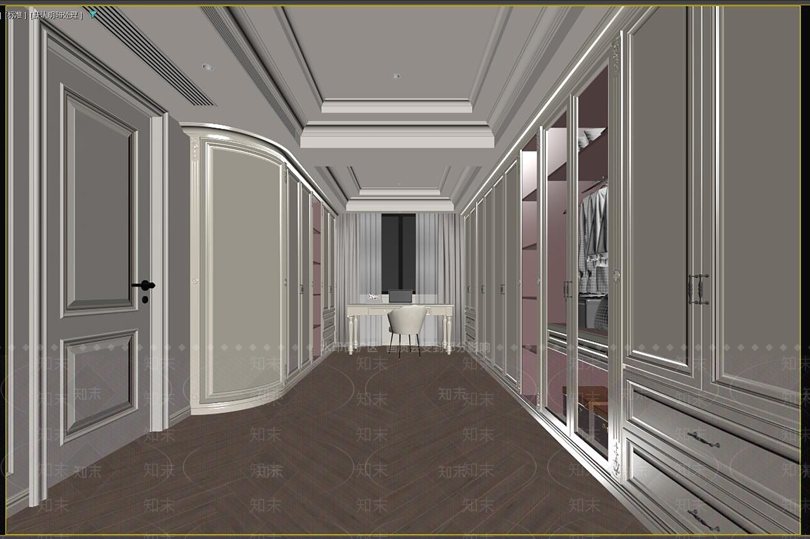 欧式美式衣帽间3D模型下载【ID:1192203765】