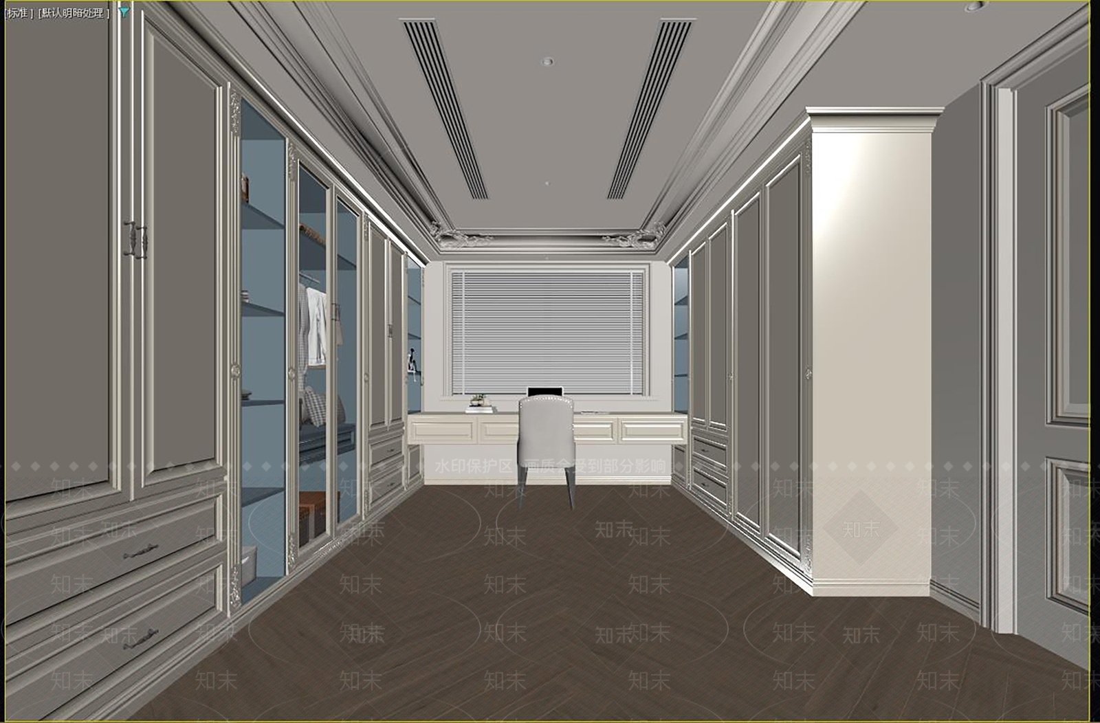 欧式美式衣帽间3D模型下载【ID:1192203765】