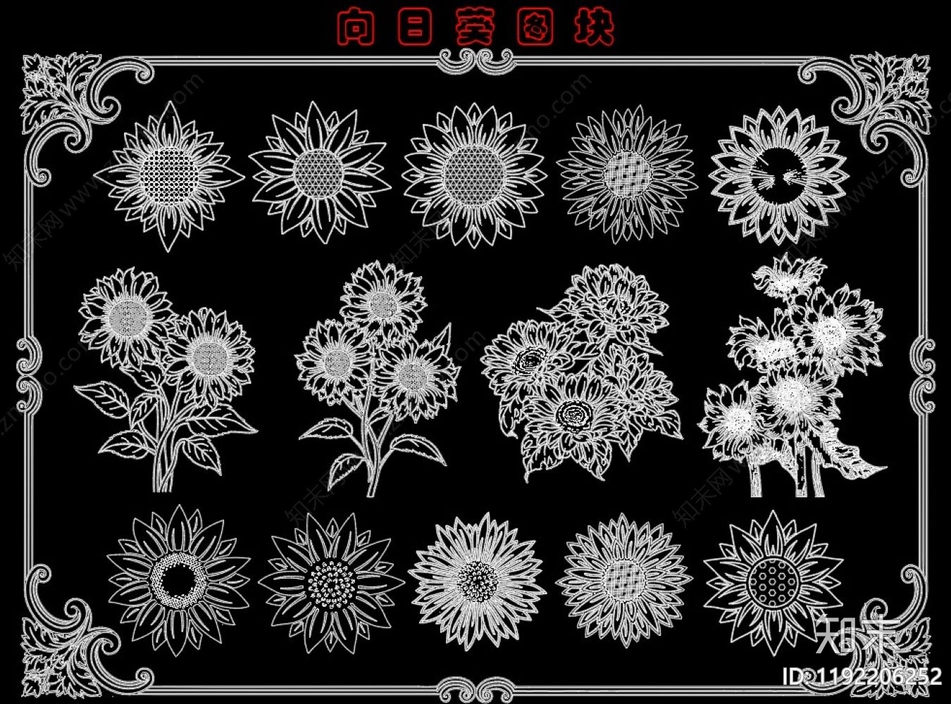 现代花cad施工图下载【ID:1192206252】