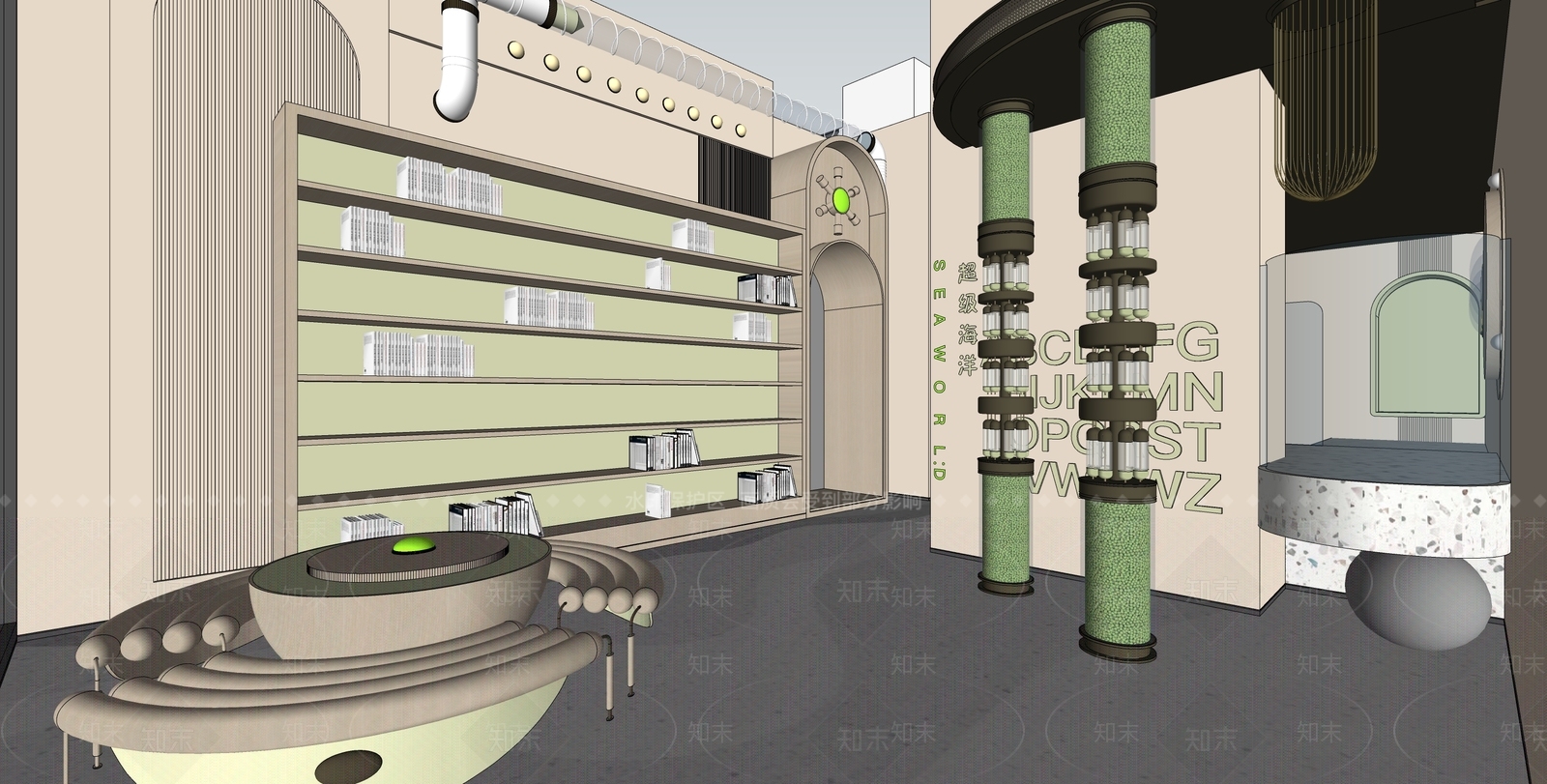 简约现代儿童活动空间SU模型下载【ID:1192206988】