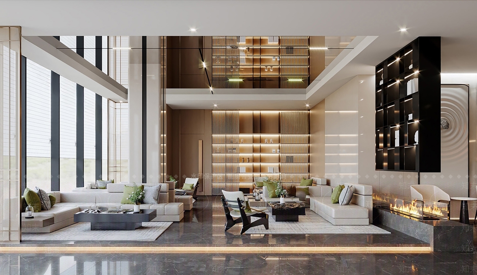 现代轻奢酒店大堂SU模型下载【ID:1192206575】