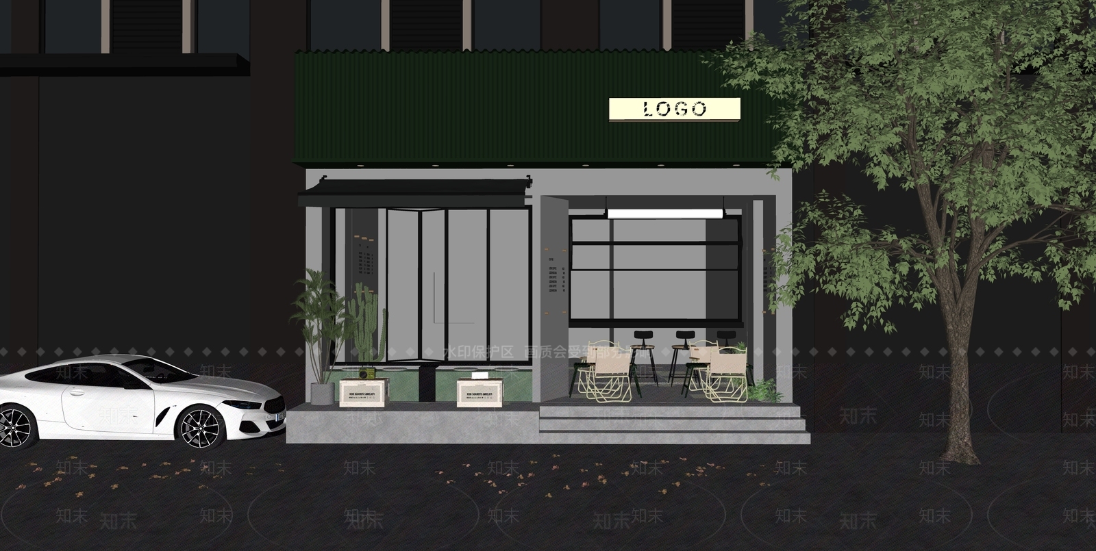 现代咖啡厅SU模型下载【ID:1192208392】