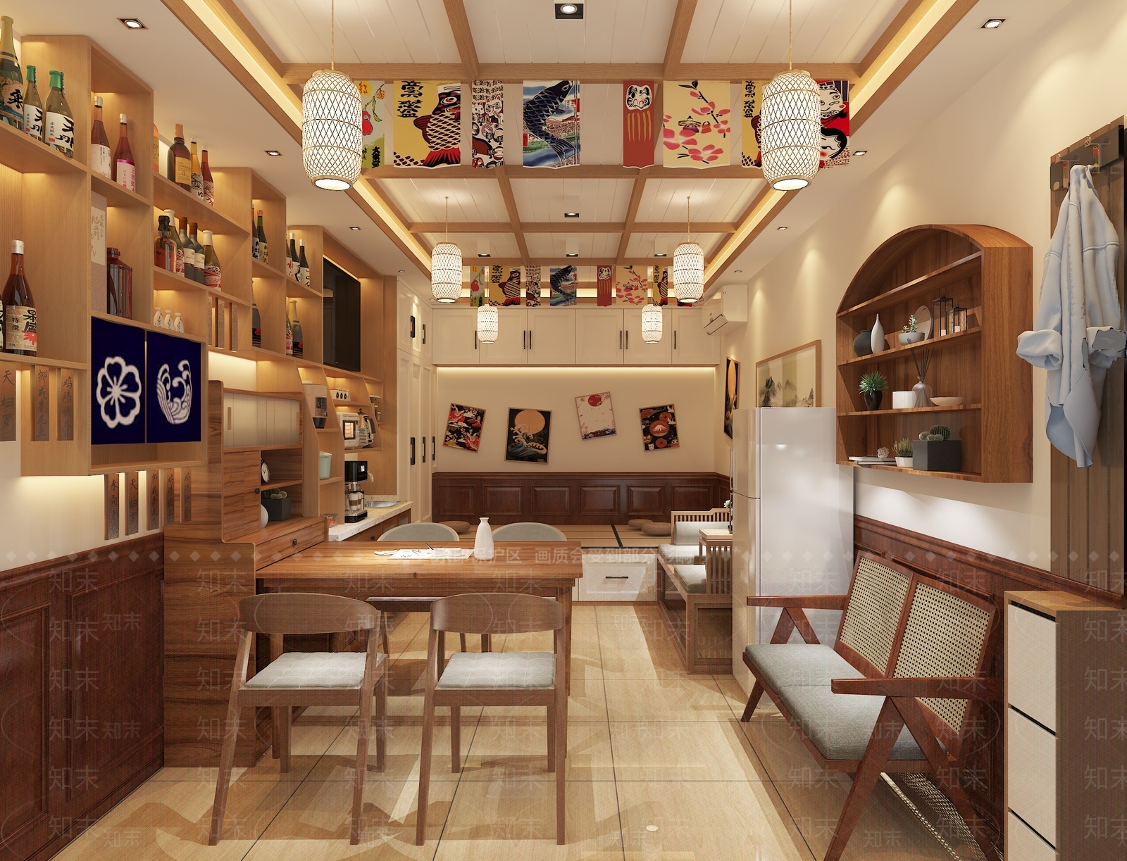 日式现代酒吧3D模型下载【ID:1192208324】