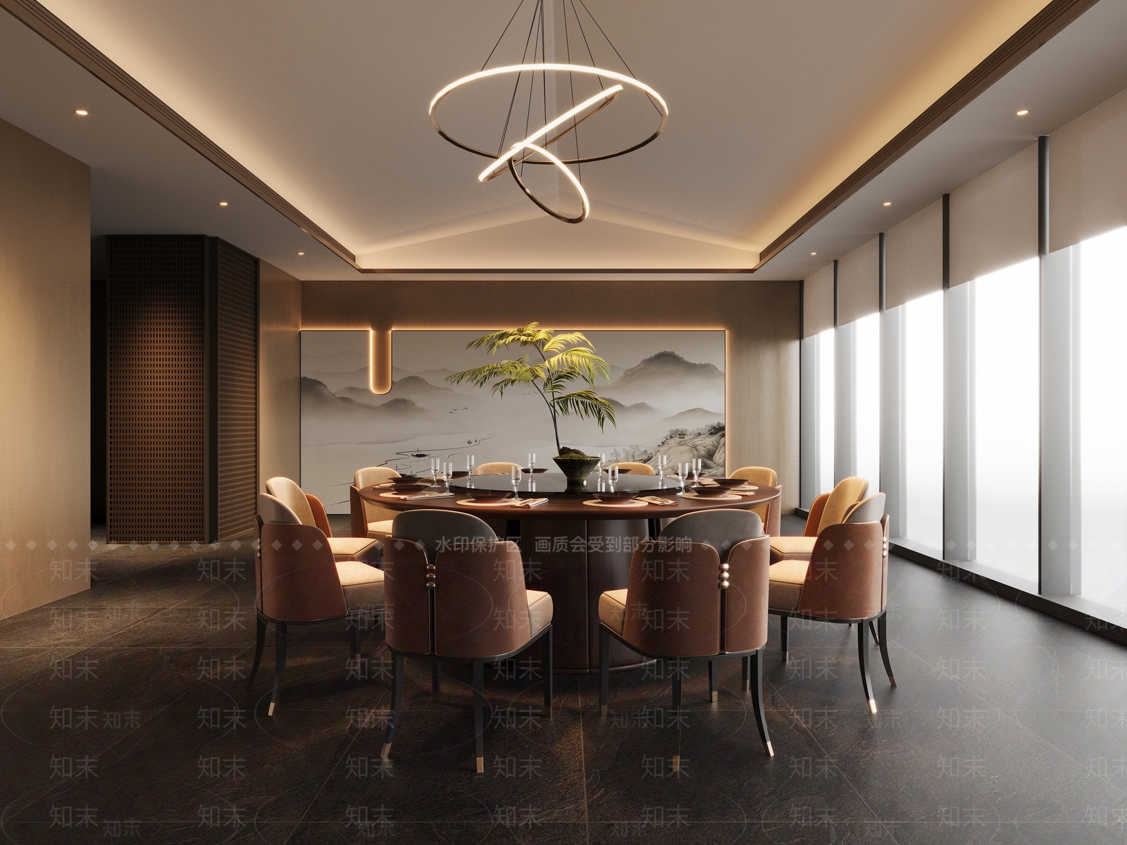 新中式现代包厢3D模型下载【ID:1192209174】