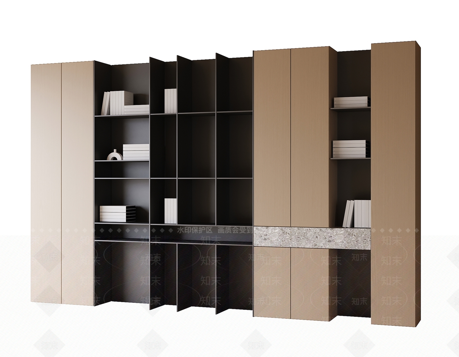 现代书柜SU模型下载【ID:1192210533】
