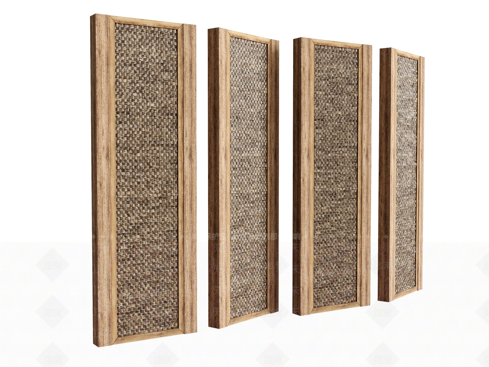 原木侘寂隔断SU模型下载【ID:1192212234】
