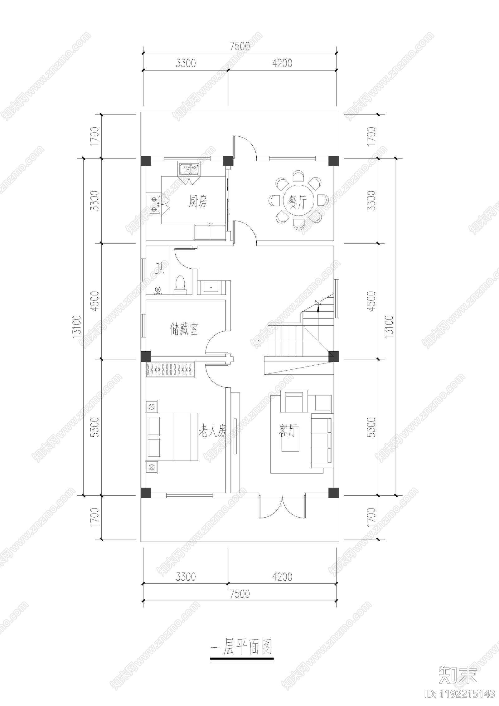 现代别墅建筑施工图下载【ID:1192215143】