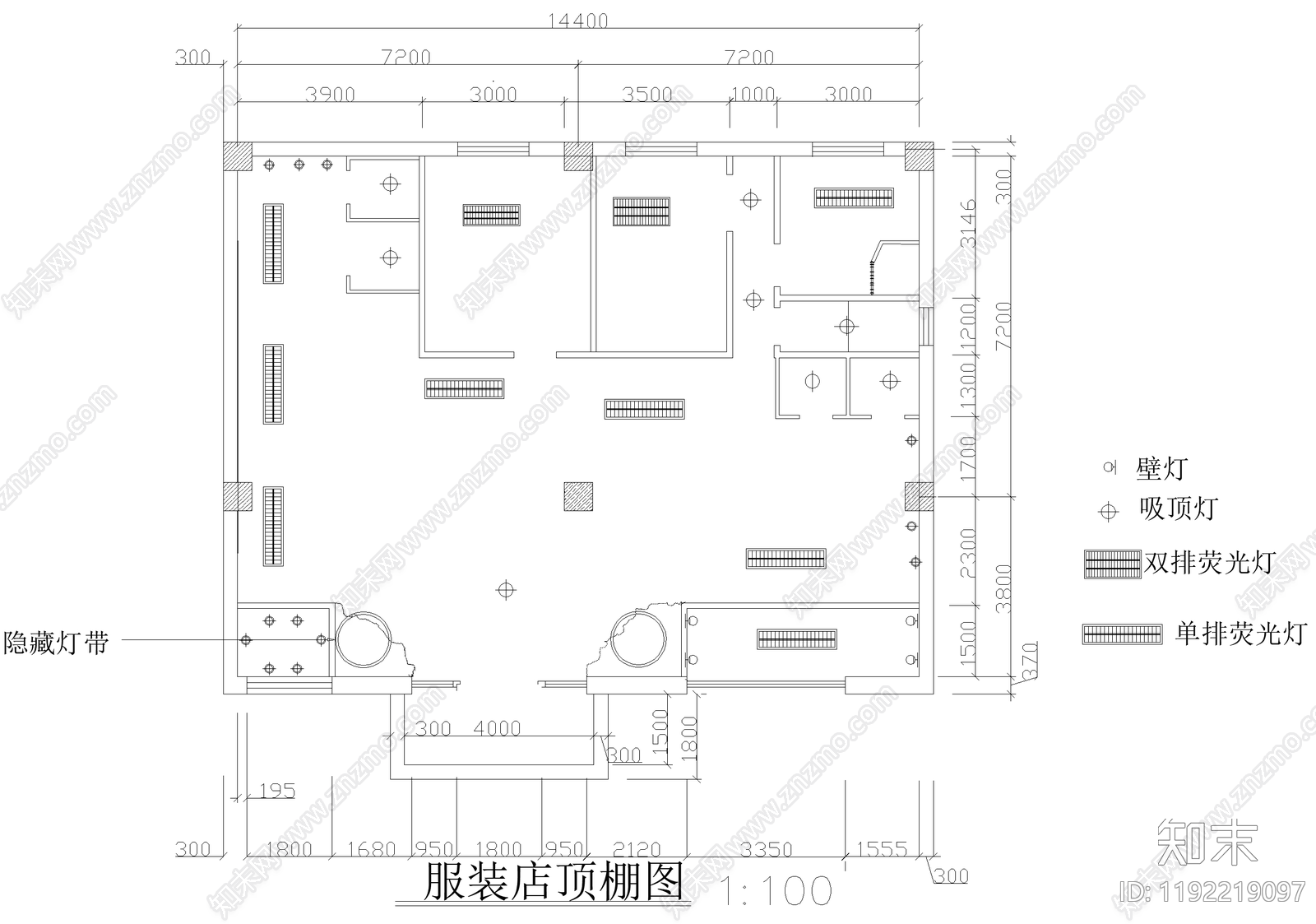 服装店cad施工图下载【ID:1192219097】