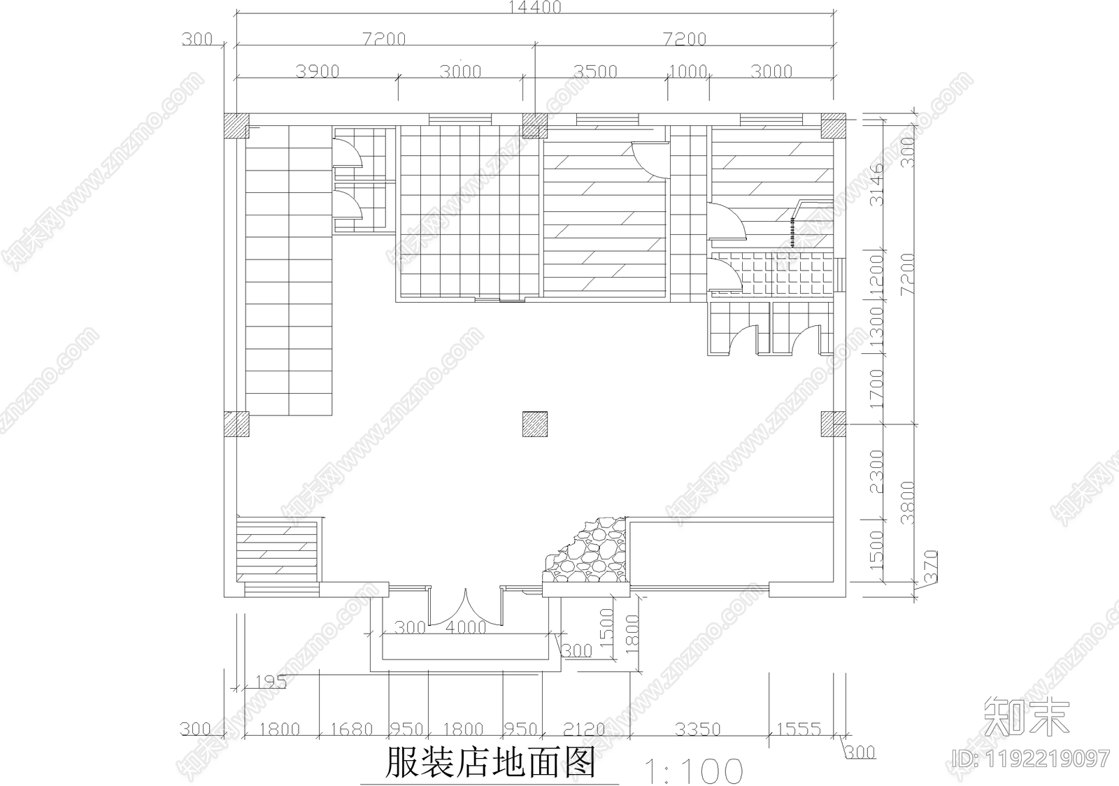 服装店cad施工图下载【ID:1192219097】