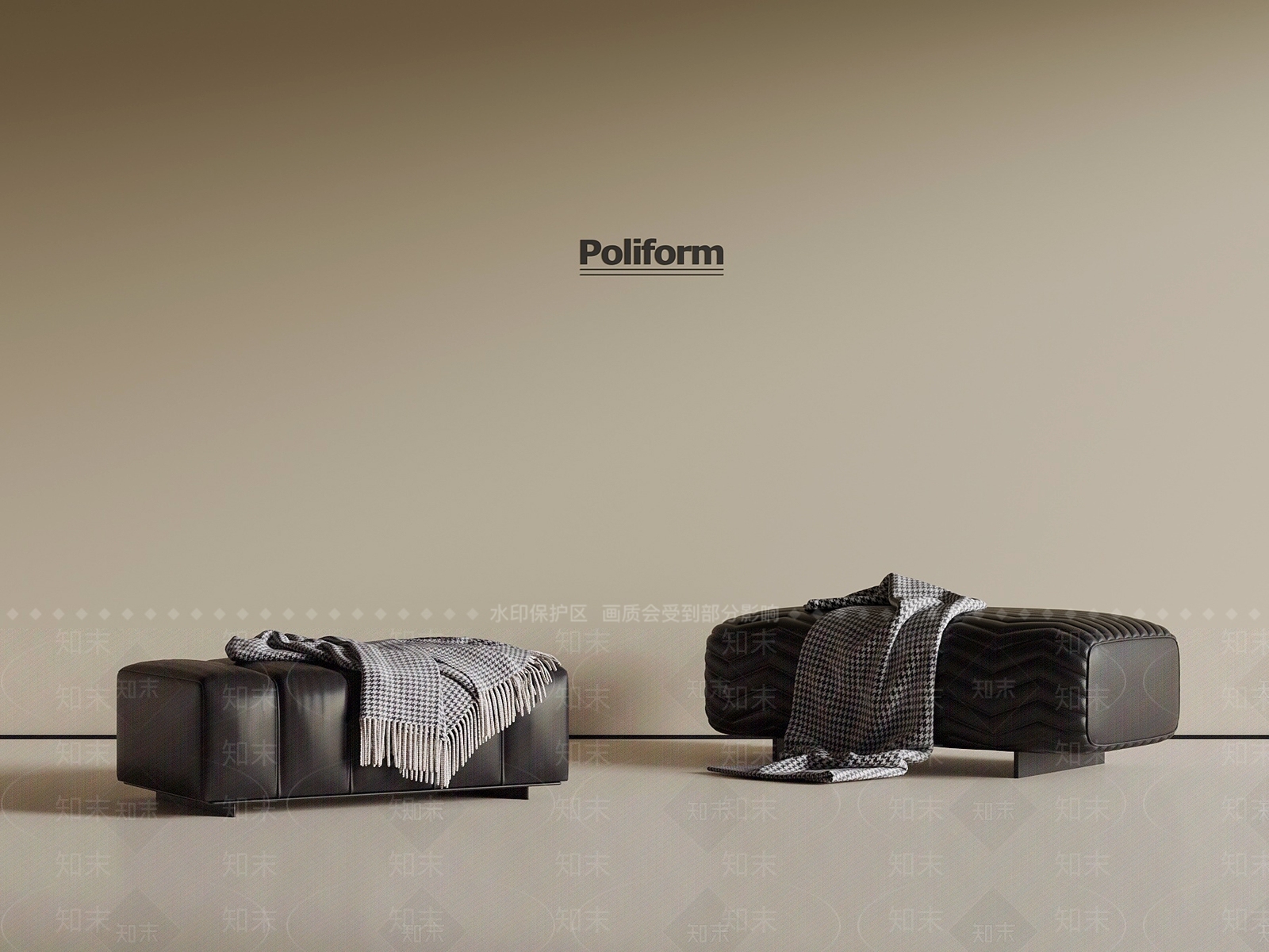 现代沙发凳SU模型下载【ID:1192219111】