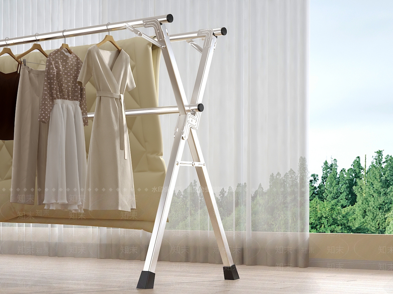 晾衣架SU模型下载【ID:1192223585】